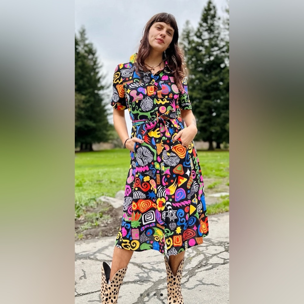 Nooworks Holiday Dress in Party Mix Size Medium